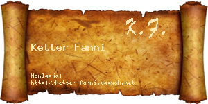 Ketter Fanni névjegykártya