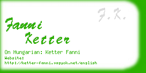 fanni ketter business card
